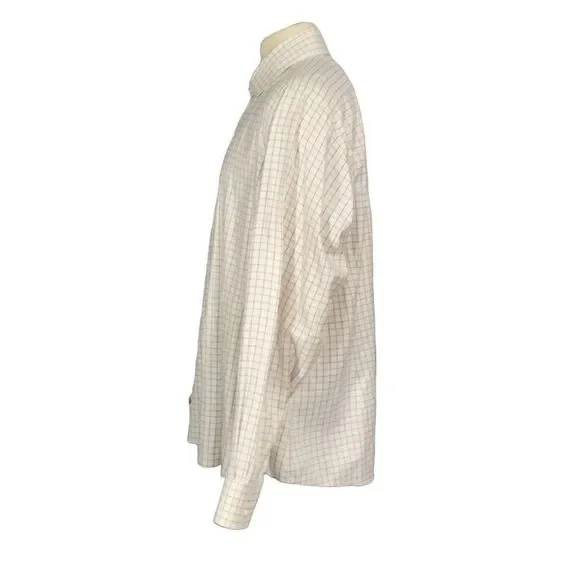 Curtis Brandon Ivory Red Blue Check Long Sleeve Button Front Men’s Shirt Sz XXL - Picture 4 of 8